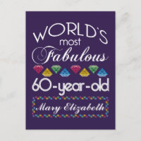 60th Birthday Most Fabulous Colourful Gems Purple