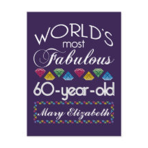 60th Birthday Most Fabulous Colourful Gems Purple