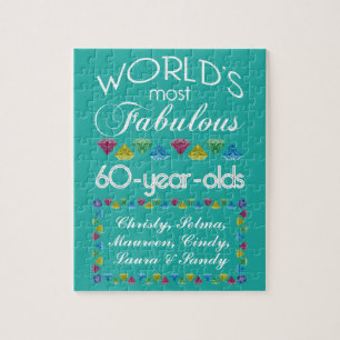 60th Birthday Most Fabulous Group of Friends Gems Jigsaw Puzzle