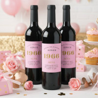 60th Birthday Name 1966 Pink Gold Elegant Chic