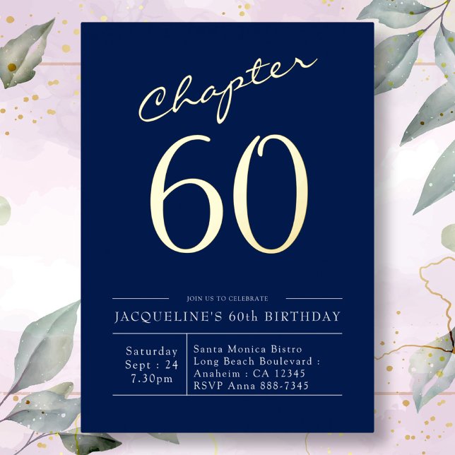 60th Birthday Navy Blue Gold (Creator Uploaded)