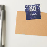 60th birthday navy blue silver stars magnet<br><div class="desc">For a 60th birthday party. A navy blue background colour with faux silver stars. The blue colour is uneven.  Add your name,  text.
Can be used as a Save the Date reminder for your guests,  party favour or as a keepsake.</div>