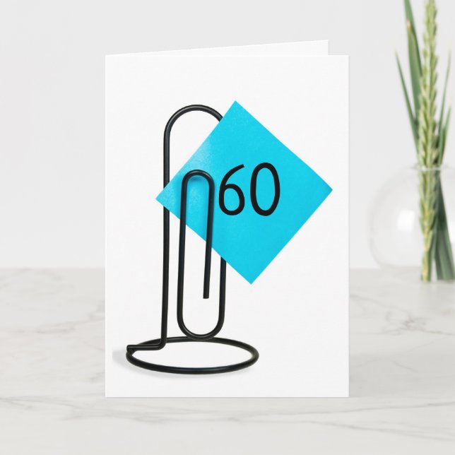 60th Birthday Note On a Paper Clip Card (Front)