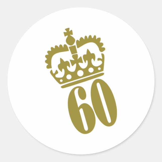 60th Birthday - Number – Sixty Classic Round Sticker (Front)