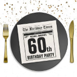 60th Birthday Old Newspaper Funny Unique Custom Napkin<br><div class="desc">60th Birthday Old Newspaper Funny Unique Custom Napkins. A cool and humourous birthday design that looks like a vintage newspaper!  It is customizable and can be used for any age birthday party! Need help with this design template? Contact the design by clicking on the 'Message' button below.</div>