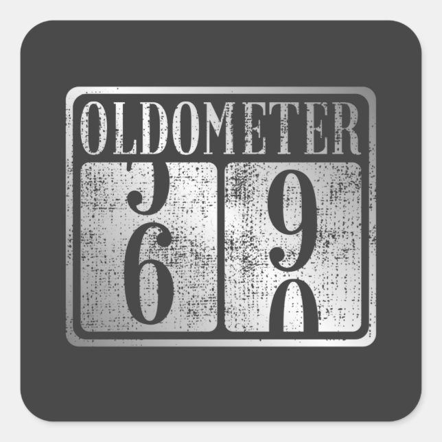 60th Birthday Oldometer 59-60 Vintage Square Sticker (Front)