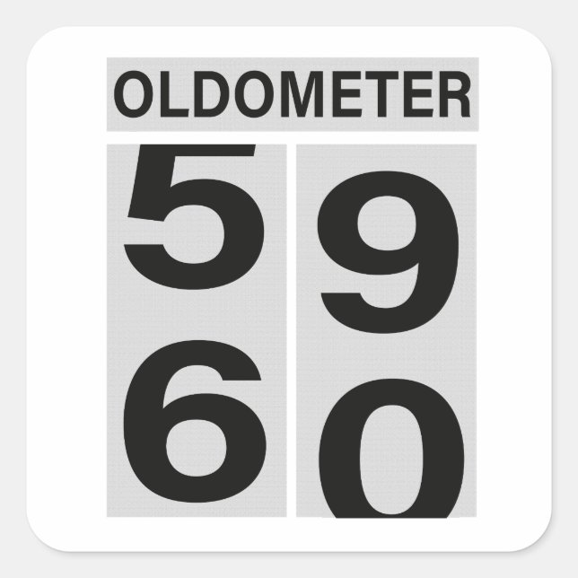 60th Birthday OLDOMETER Square Sticker (Front)