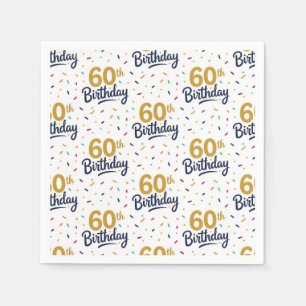 60th Birthday Paper Napkins, Sixty Birthday Party Napkin