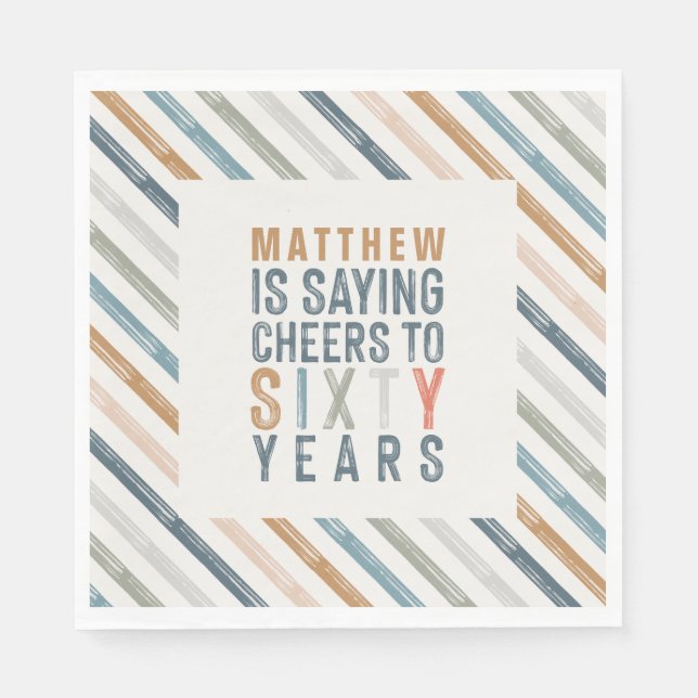 60th birthday party accessories decor napkin (Front)