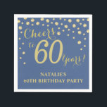 60th Birthday Party Blue and Gold Diamond Napkins<br><div class="desc">60th Birthday Party Invitation with Blue and Gold Glitter Diamond Background. Gold Confetti. Adult Birthday. Man or Woman Birthday. For further customization,  please click the "Customize it" button and use our design tool to modify this template.</div>