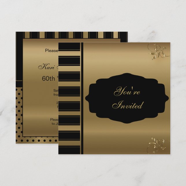 60th Birthday Party | DIY Text Invitation (Front/Back)