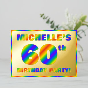 60th Birthday Party — Fun, Rainbow Spectrum “60”