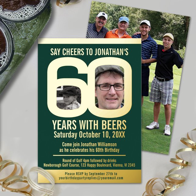 60th Birthday party golf beers green gold photos (Creator Uploaded)
