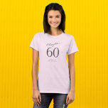 60th Birthday Party Grey Script Pink T-Shirt<br><div class="desc">Discover the must-have 60th Birthday Party Grey Script Pink T-Shirt that's taking Zazzle by storm! See how this stylish and comfortable tee can elevate your milestone celebration and make you the centre of attention</div>