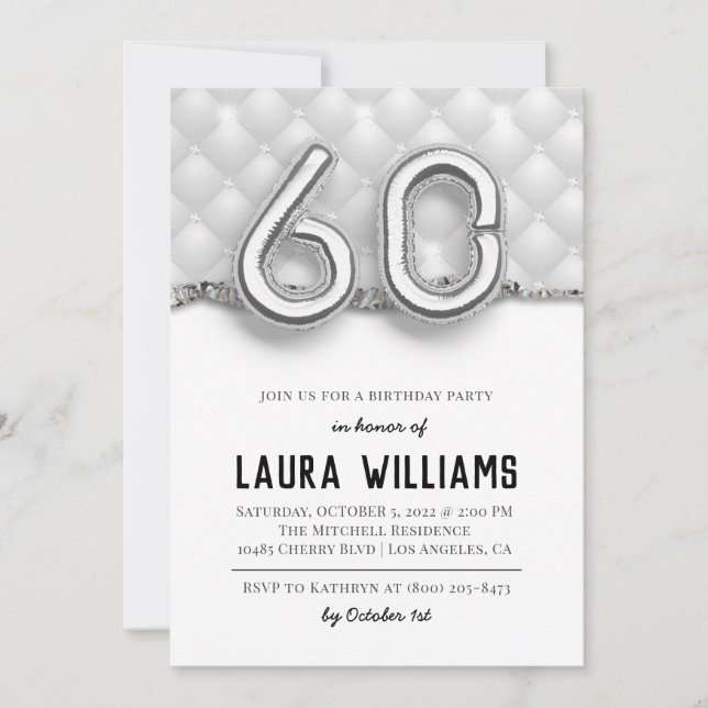 60th Birthday Party Invitation (Front)