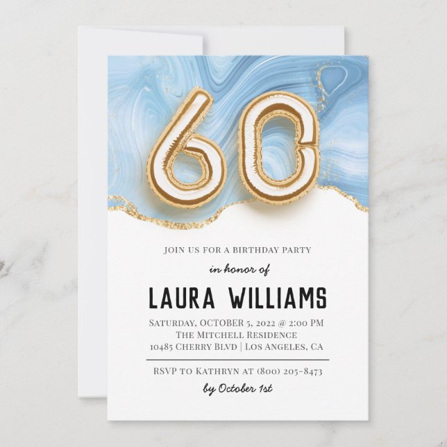 60th Birthday Party Invitation (Front)
