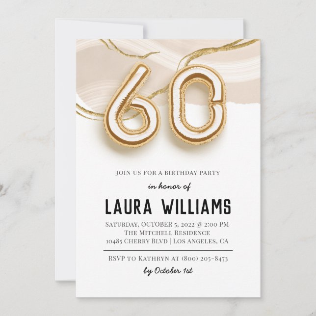 60th Birthday Party Invitation (Front)