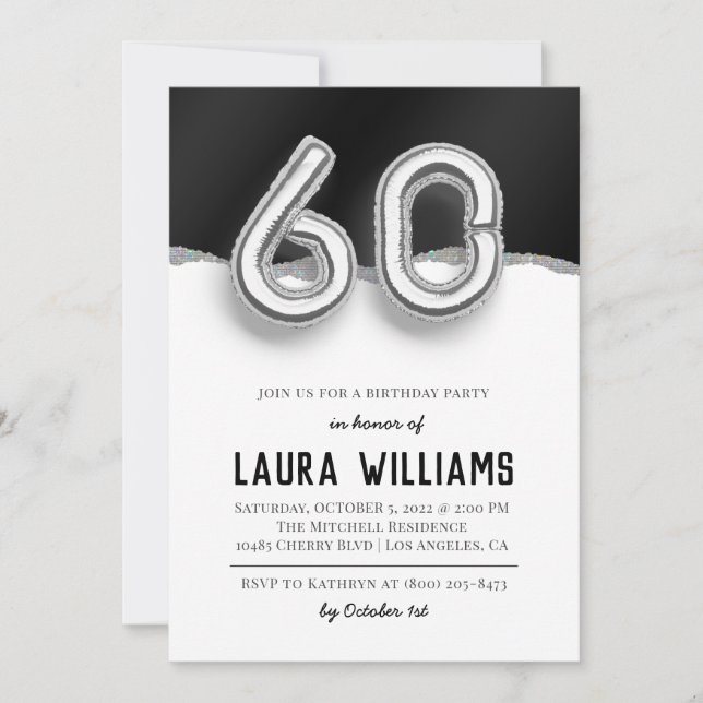60th Birthday Party Invitation (Front)