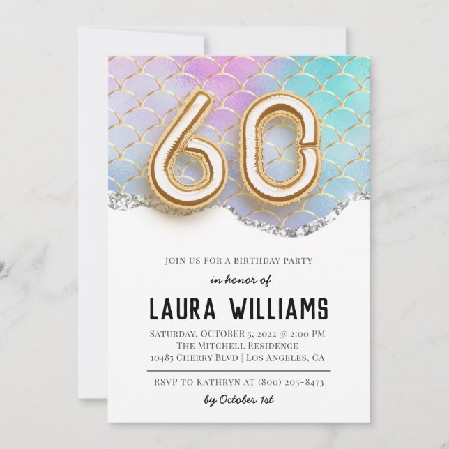 60th Birthday Party Invitation (Front)