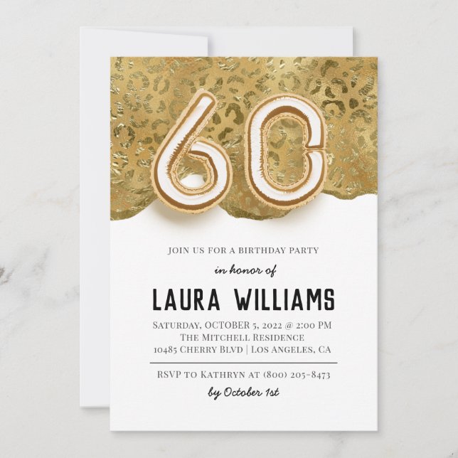 60th Birthday Party Invitation (Front)