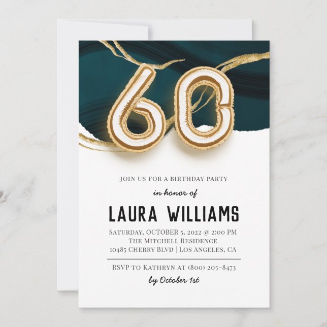 60th Birthday Party Invitation (Front)