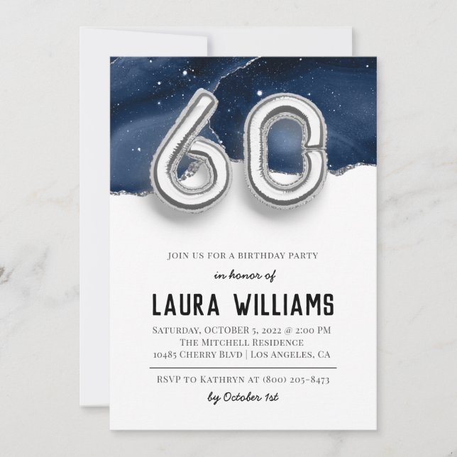 60th Birthday Party Invitation (Front)