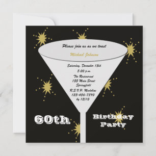 60th BIrthday Party Invitation Gold 60th Toast