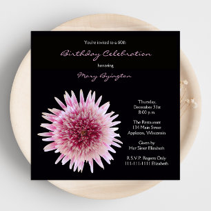 60th Birthday Party Invitation Gorgeous Gerbera