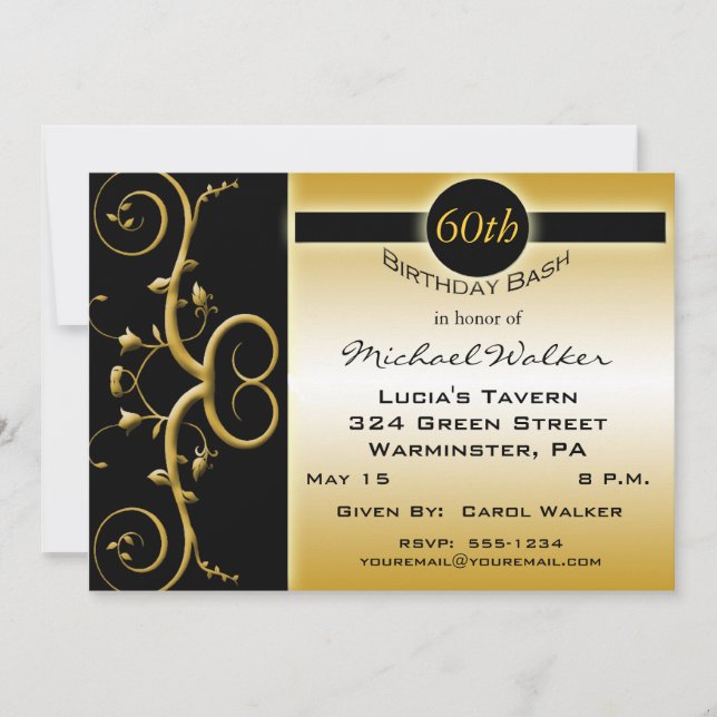 60th Birthday Party Invitations (Front)
