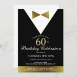 60th Birthday Party Invitations Black Gold Tuxedo<br><div class="desc">60th birthday party celebration for someone special coming up? These black and gold tuxedo invitations will bring a classy touch to that big day! The unique design complements the extremely popular birthday tuxedo cake. Easily personalize these 60th birthday party invitations with the details of your own event... Category: black and...</div>