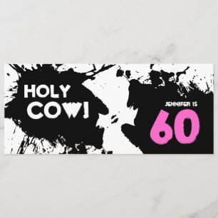 60th Birthday Party Invitations - Holy Cow!