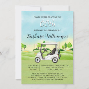 *60th Birthday Party Lady Golfer Theme Invitation