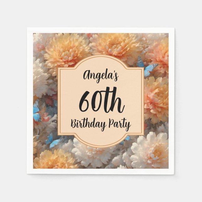 60th Birthday Party Napkin (Front)