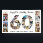 60th Birthday Party Number 60 Photo Collage Banner<br><div class="desc">Mark sixty years of wonderful memories and adventures with this captivating 60th Birthday Number Photo Collage. This customizable template is the perfect blend of creativity and sentiment, allowing you to create a truly memorable gift for your loved one's special day. Capture the essence of incredible years in a single masterpiece...</div>