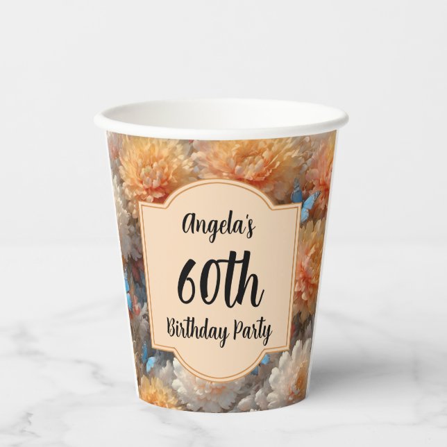 60th Birthday Party Paper Cups (Front)