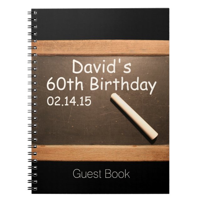 60th Birthday Party Personalized Guest Book (Front)