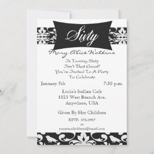 60th Birthday Party Personalized Invitation