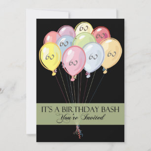 60th Birthday Party Personalized Invitation