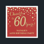 60th Birthday Party Red and Gold Diamond Napkins<br><div class="desc">60th Birthday Party Invitation with Red and Gold Glitter Diamond Background. Gold Confetti. Adult Birthday. Man or Woman Birthday. For further customization,  please click the "Customize it" button and use our design tool to modify this template.</div>
