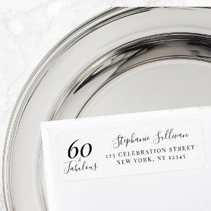 60th Birthday Party Return Address 