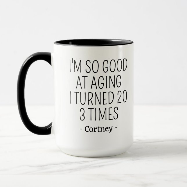 60th Birthday Party Turning 60 Years Old Women Men Mug (Left)
