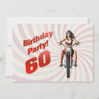 60th birthday party with a girl on a motorbike