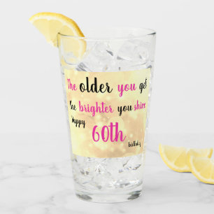 60th  Birthday personalised add name Glass