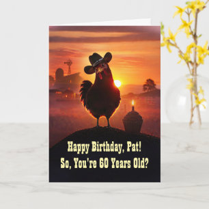 60th Birthday Personalize Name Cute and Funny Card