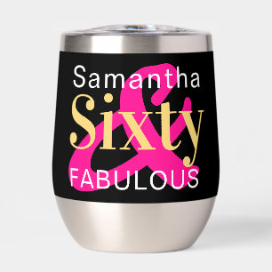 60th Birthday Personalized Sixty Fabulous Hot Pink