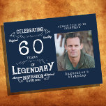 60th Birthday Photo Blue Vintage Birthday Invites Postcard<br><div class="desc">These 60th birthday photo blue vintage birthday postcard invites are the perfect way to commemorate a special milestone in your loved one's life! The classic design of this postcard style invitation features a beautiful vintage photo with blue background, combined with elegant vintage font that create a timeless look. You can...</div>
