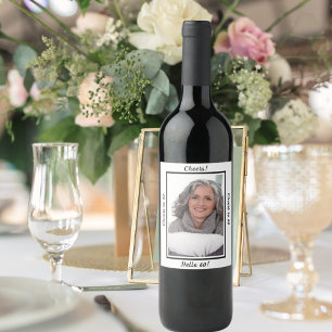 60th birthday photo cheers 60 years women wine label