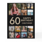 60th Birthday Photo Collage 13 Photos Black & Gold