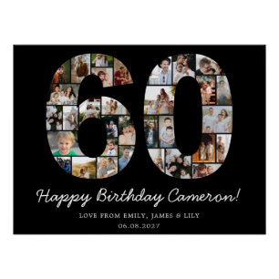 60th Birthday Photo Collage   60th Birthday Gift Poster
