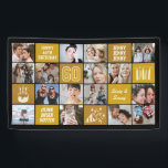 60th Birthday Photo Collage Custom Black Gold Banner<br><div class="desc">Celebrate a milestone in style with this 60th Birthday Photo Collage Banner. Easily personalize it with your own photos, custom text, and theme colors to create a one-of-a-kind decoration for your party. Perfect for displaying cherished memories. This banner makes a stunning backdrop for birthdays, photo booths, and event décor. Designed...</div>